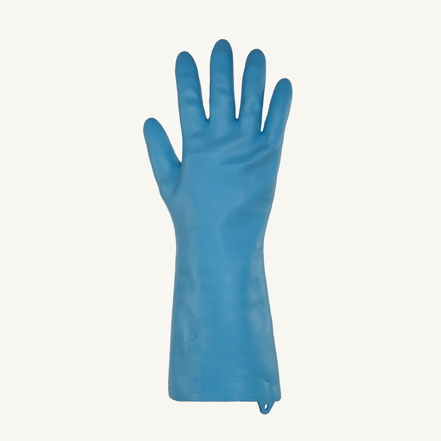 Superior Glove® SolvStop Pro™ SM35TAX Blue TPE Chemical Glove with TenActiv Liner - back of hand
